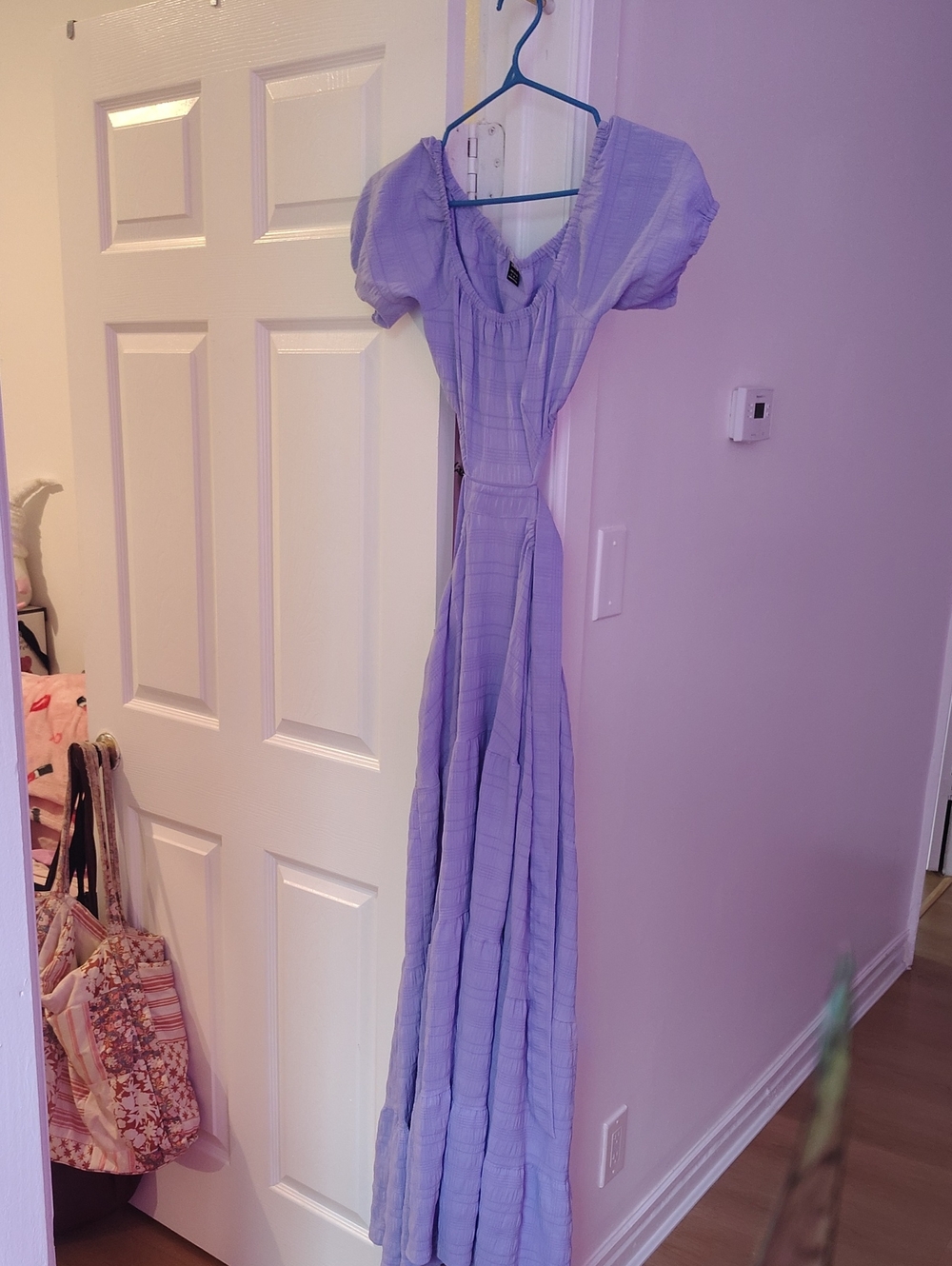 SHEIN Lavender Puff Sleeve Maxi Dress